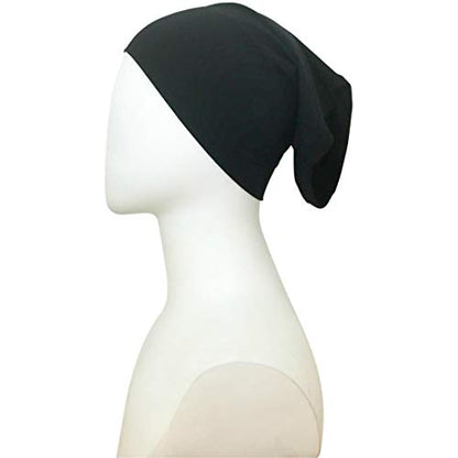 Hijab Tube Cap - Underscarf 94% Viscose, 6% Lycra Made in Turkey - color: Black