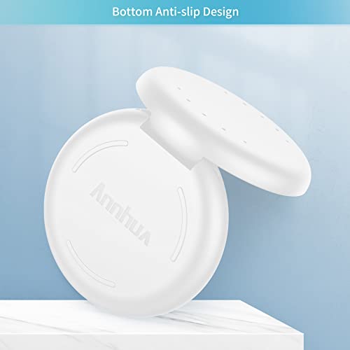 Annhua Orthodontic Retainer Case with Vent Holes, Denture Storage Case Slim Mouthguard Container Aligner Case with Magnetic Closure for Household|Travel|Office - White - color: White