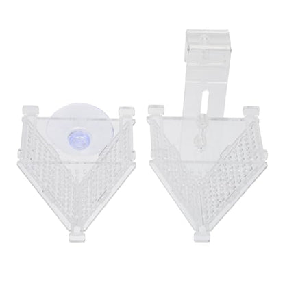 Healifty 2pcs Acrylic Aquarium Fish Food Holder Cone Feeding Cups with Suction Cup and Worm Hook for Fish Tank Feeding Supplies