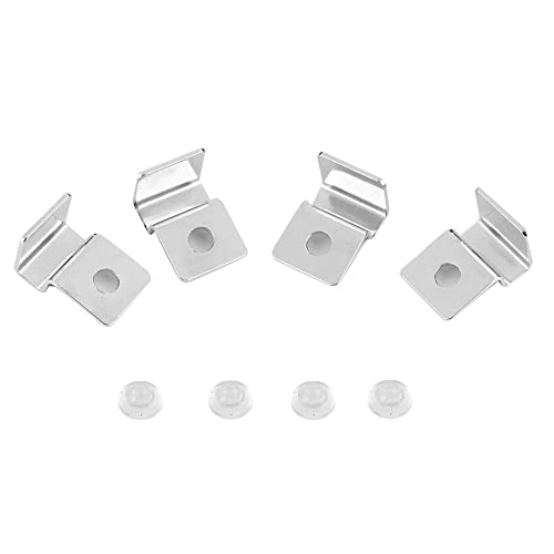 Pssopp Fish Glass Cover Clip, 4Pcs 12mm Stainless Steel Aquarium Glass Cover Support Bracket Holders Universal Lid Clips for Rimless Aquarium - color: 12mm