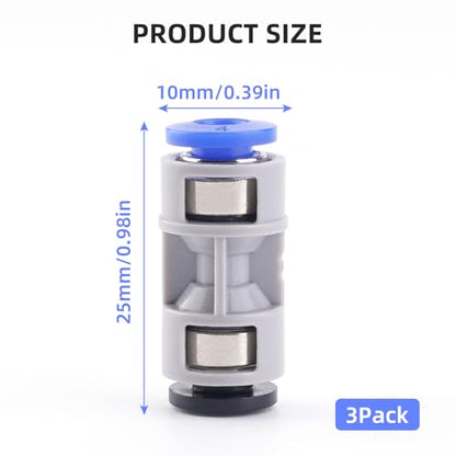 3pcs Teflon PTFE Tube Adapter Replacement for Bambu Lab | A1/A1MINI/P1P/P1S/P2S/X1/X1C/X1E/H2D/H2S 3D Printer,Plastic Metal Mixed Feed Connectors for Bambu Lab 3d Printer