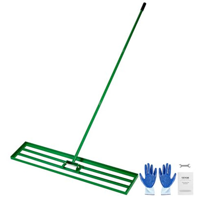 VEVOR Lawn Leveling Rake, 48"x10" Level Lawn Tool, Heavy-Duty Lawn Leveler with 78" Steel Extended Handle, Yard Leveling Rake Suit for Garden, Golf Lawn, Farm - size: 48x10in