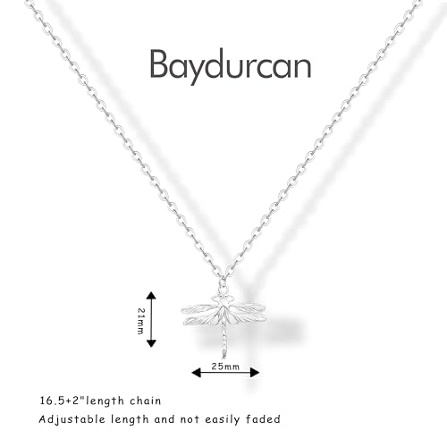 Baydurcan 여성용 실버 목걸이, 악마의 눈 앙크 리본 목걸이, 친구 자매 생일 Just Because 크리스마스 선물 - style: 잠자리