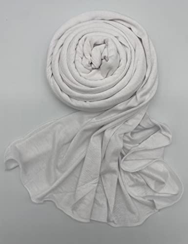 Txmout Premium Jersey Hijabs for Women - Cotton Muslim Scarfs - color: White
