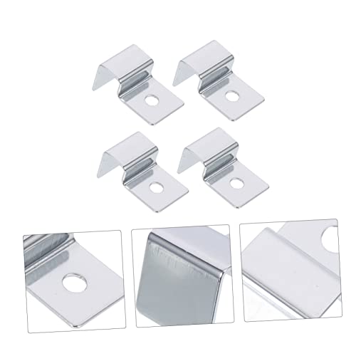 4Pcs Stainless Steel Aquarium Lid Support Clips Durable Glass Cover Holders for Fish Tanks Practical Bracket Supplies for Stable Aquarium Setup for Thick Glass