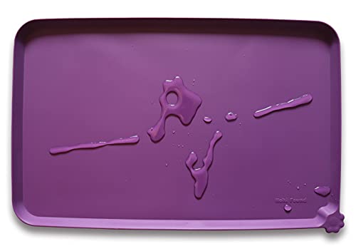 Hoki Found Silicone Pet Food Mats - Non Slip Dog Cat Bowl Placemats - Waterproof Dog Cat Food Mats for Carpet - Eggplant - color: Eggplant, size: 22" x 14"