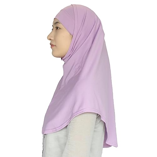 Women's Muslim Hijab Al-Amira Hijabs 2 Pieces with Tube Underscarf Cap Instant Soft Scarf - color: Lavendar
