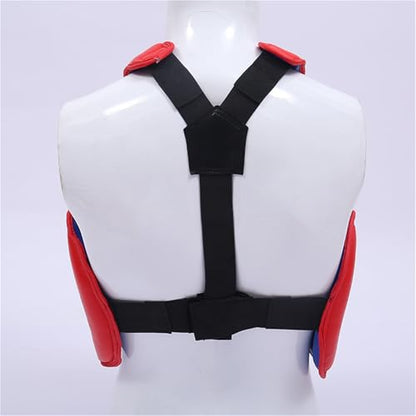 Reversible Karate Sparring Chest Guard, Taekwondo Boxing MMA Martial Arts Muay Thai Kickboxing Training Body Protector - color: Red/Blue, size: X-Small