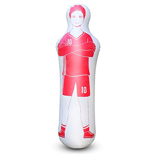 SUNSHINEMALL Inflatable Tackling Dummies for Football Practice Poles,Soccer Training Equipment Wall Dummy Goalkeepr Mannequin Basketball Defender Tumbler for Dribbling Passing Drills - color: Red