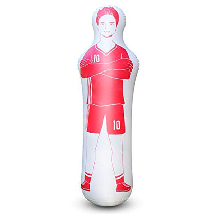 SUNSHINEMALL Inflatable Tackling Dummies for Football Practice Poles,Soccer Training Equipment Wall Dummy Goalkeepr Mannequin Basketball Defender Tumbler for Dribbling Passing Drills - color: Red