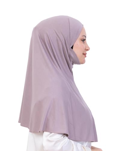 Prien Easy To Wear Hijab For Women, Muslim Instant Turban With Niqab, Islamic Clothes, Soft Scarf For Prayer, Abaya, Khimar - color: Light Mink