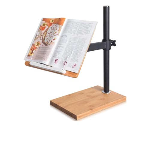 wishacc Adjustable Book Stand for Reading, Ergonomic Desktop Book Reading Stand with Height & Angle Adjustment, Heavy Duty Textbook Stand & Book Holders for Reading Hands Free for Reading Enthusiasts