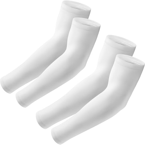 Arm Sleeves, UV Sun Protection Cooling Arm Covers for Men/Women | UPF 50+ UV protection; Sweat-wicking & cooling; Non-slip design; Lightweight & breathable - color: 2 Pairs - 2 White