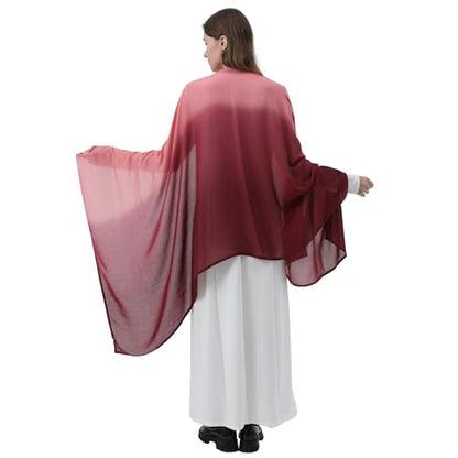 Women Scarf and Shawls, Soft Modal Jersey Scarves, Gradient Long Wrap for Spring Summer and Autumn - color: Purple Rose & Pink