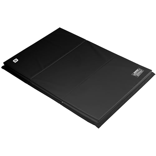 We Sell Mats Gymnastics Mat, Folding Tumbling Mat, Portable with Hook & Loop Fasteners - color: Black, size: 4 ft x 6 ft x 2 in