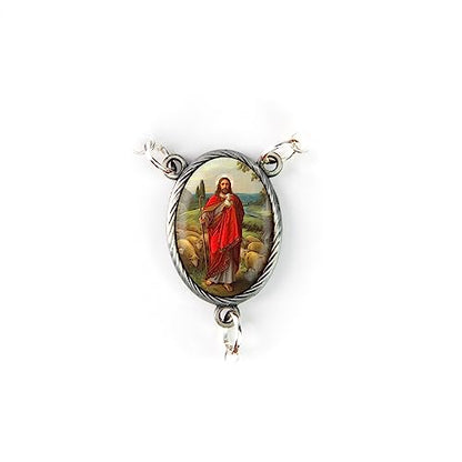 Olive Wood Car Rosary for Rearview Mirror from The Holy Land of Bethlehem - Auto Rosary with Jesus the Good Shepherd Medal & Crucifix Cross Charm - 7" Pocket Rosary Beads for Hanging - color: Jesus the Good Shepherd