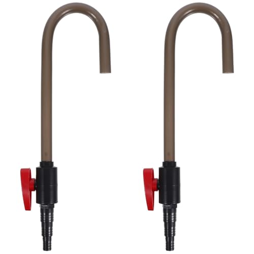 POPETPOP Hanging Type Aquarium Water Changer Hook Tool 2-Pack Fish Tank Water Supply Tool for Filling and Aquarium Maintenance Lightweight Easy Installation - color: Assorted Colorx2pcs, size: 37X10X1.7cmx2pcs