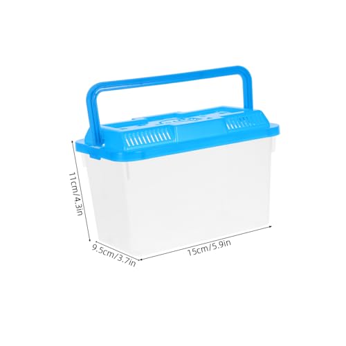 UKCOCO 4Pcs Mini Transparent Aquarium Box with Handle Portable Pet Carrier for Small Fish Turtles and Reptiles for Home Decor and Pet Transport