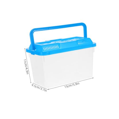 UKCOCO 4Pcs Mini Transparent Aquarium Box with Handle Portable Pet Carrier for Small Fish Turtles and Reptiles for Home Decor and Pet Transport