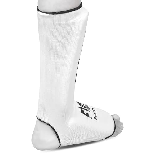 Muay Thai Shin in Step, Kickboxing MMA Boxing Training Elasticated Breathable Leg Foot Guard Socks Pair - color: White, size: Small