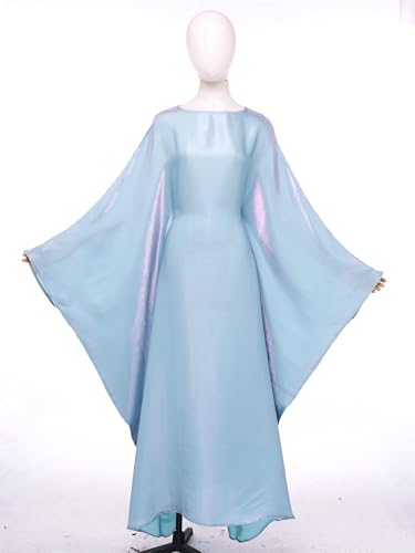 Shinsto Women Satin Prayer Dress Kaftan Robe Musulmane Femme Flashy Gown Luxury Party Wear Nightclub Outfit - color: Green, size: 2