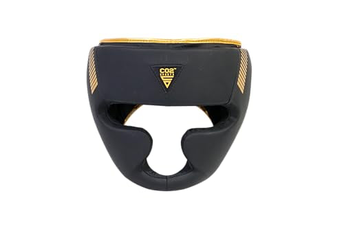 Titan Boxing Headgear, Training Head Guard, Protective Gear for MMA, Kickboxing, Muay Thai - color: GOLD, size: Large-X-Large