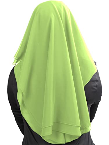 MyBatua 3 Layers Saudi Niqab In Breathable Georgette, Wholesale Price, 1pc Face Veil NQ-003 - color: Parrot Green
