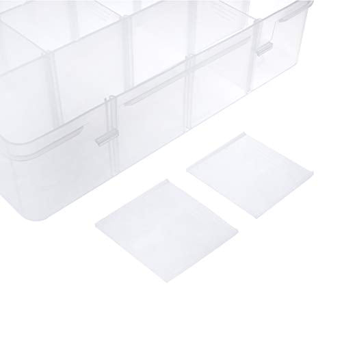 Xiaoyztan 12-Bin Clear Plastic Organizer with Adjustable Divider 7.3x4.9in | 12-grid organizer with adjustable dividers for jewelry, beads, tackle, and crafts - size: 8.8x6.6x2.3 in