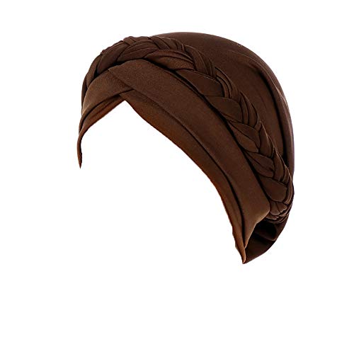 Cancer Chemo Beanies Bandana Headwrap Cap Satin Bonnet Head Scarf Hijab Braid Silky Turban Hats for Women - color: Champagne