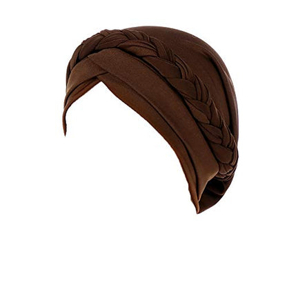 Cancer Chemo Beanies Bandana Headwrap Cap Satin Bonnet Head Scarf Hijab Braid Silky Turban Hats for Women - color: Champagne