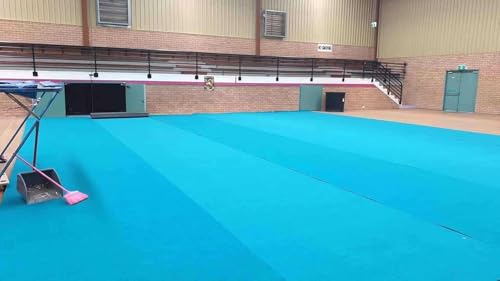 Gymnastics Tumbling Mat 1.6" Thick – Non-Slip Carpet Surface, Unfoldable Wrestling Mat for MMA, Cheerleading, Home Gym, 4'x8' Exercise Foam Mat - color: Blue, size: 118*35.82*1.6