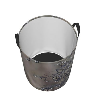Botanical Creative Dew Drop Plant Nature Round Waterproof Oxford Cloth Laundry Basket Multi-Purpose Storage Basket Toys Books Clothes Storage Basket - color: Black 4