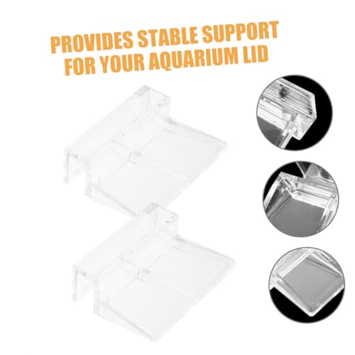 Toddmomy 12Pcs Aquarium Lid Clips Clear Acrylic Fish Tank Support Holders Durable Material Secure Fit for Glass Covers Prevent Slipping and Ensure Fish Safety