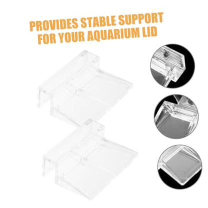 Toddmomy 12Pcs Aquarium Lid Clips Clear Acrylic Fish Tank Support Holders Durable Material Secure Fit for Glass Covers Prevent Slipping and Ensure Fish Safety
