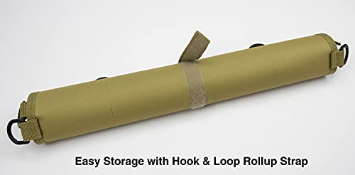 Tactical Patch Display Panel Holder Board for Military Army Combat Morale Uniform Hook and Loop Emblems, 18 Inches x 24 Inches (Small), with D-Rings & Wrap-Strap, No Patches Included - color: Brown, Small, with D-Rings & Wrap-Strap