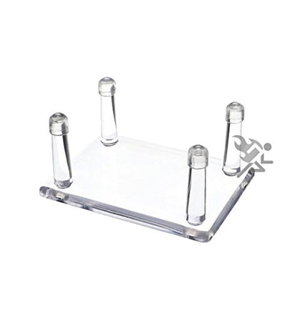 3.4" Four-Peg Display Stands Holder with Anti-Scratch Guards for Hunting Decoys, Minerals, & Fossils, 2 Pack