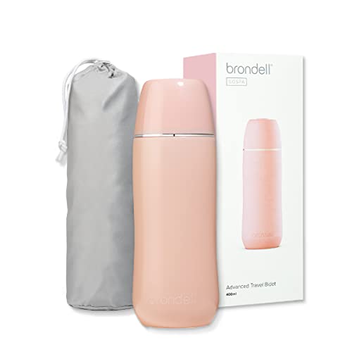 Brondell GoSpa Advanced Portable Bidet for Travel–Pop-Up Nozzle System –High-Quality Compact Bidet with Discreet Travel Bag for Convenient Storage–400mL, Pink - color: Pink, style: 400ml