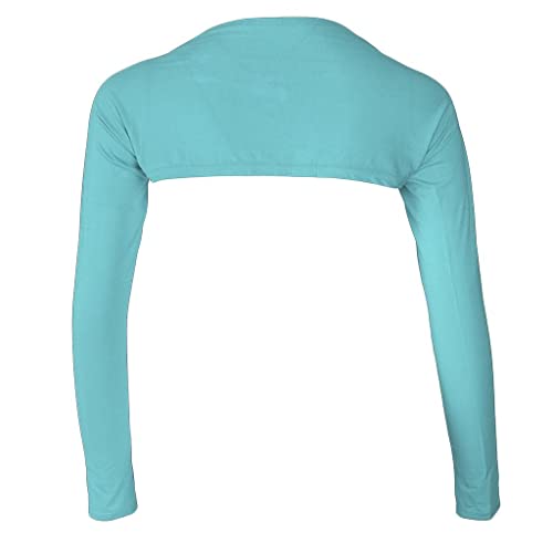 LoveinDIY Full Arm Sleeves Shrug Hijab Ramadan Islamic Stretchy Modal One Piece - color: Light Blue