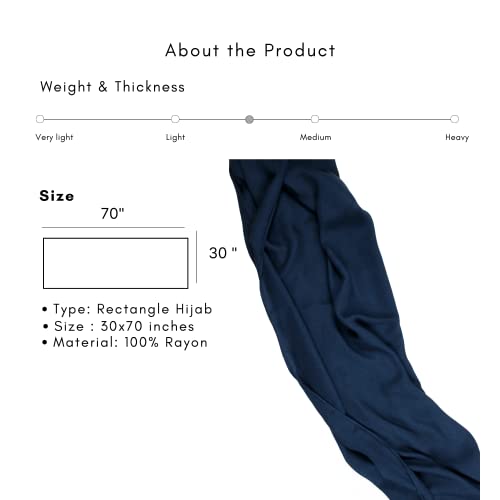 Modal Hijab for Women | Headscarf - color: Tidal Modal - Plain Hijab