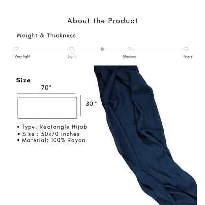 Modal Hijab for Women | Headscarf - color: Tidal Modal - Plain Hijab