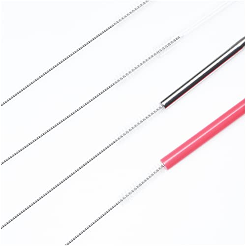 Straw Cleaner Brush, Extra Long Nylon Bristles Brush, 10" X 2/5" Set of 10 | Stainless Steel Handle Cleaning Brushes for Washing Glass Silicone Metal Straws Tea Pot Spout Bottle - color: 10inch X 2/5inch, Set of 10