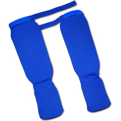 Shin Instep Guards Padded Protection Elastic Shin Guards Lightweight Impact-Absorbing Gear for Fighters, Training, Sparring - size: Small, style: Blue