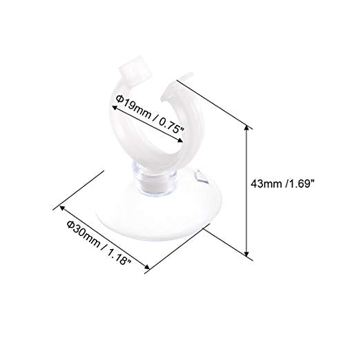 uxcell Aquarium Suction Cup Clips Airline Tube Holders Clamps for Fish Tank Clear 19mm 12Pcs - size: 19mm