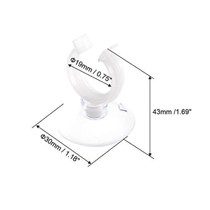 uxcell Aquarium Suction Cup Clips Airline Tube Holders Clamps for Fish Tank Clear 19mm 12Pcs - size: 19mm