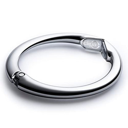 Clipa Bag Hangers The Ring that Opens into a Hook, Closes Automatically | Holds 33 lbs, Needs only 1/2" to Hang a Bag, Easy to Use with One Hand, in 9 available styles, 3 yr Warranty - color: Polished Silver