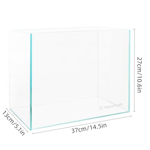 3.5 Gallon Rimless Aquarium, Ultra Clear Nano Betta Tank | 5mm low iron glass, 14.5 x 5.1 x 10.6 in rectangular design for betta fish, shrimp, aquascaping and planted setups - color: 3.5 Gallons, size: Nano