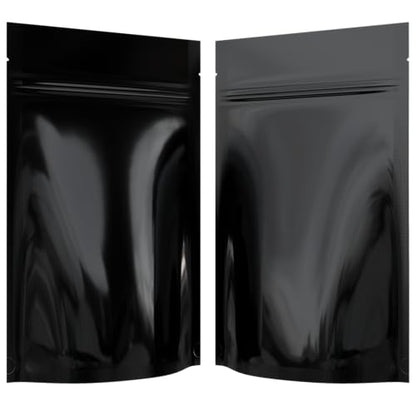 Mylar Style Barrier Bags – Zipper w/Heat Seal – 100 Bags (Gloss Black/Gloss Black, 1/4 Ounce - 4?x6.5?x1.78?) - color: Gloss Black / Gloss Black, size: 4x6.5x1.78 Inch (Pack of 100)
