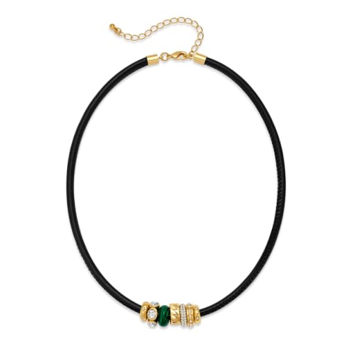 Paracord Rope Choker Necklace with Pendant for Women - color: Malachite