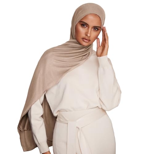 VOILE CHIC Premium Jersey Hijab Scarf For Women - Islamic Head Scarf Wrap Hijabs - color: Vanilla, size: 1 Pack
