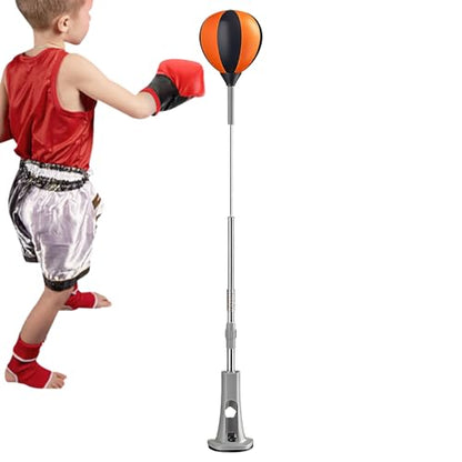 Punching Bag – Reactive Upright Boxing Target with Adjustable Suction Cup Base | Height Adjustable Training Equipment for Teen Adult Fitness Parent Child Exercise